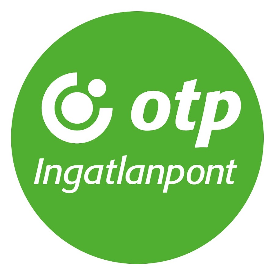 OTP Ingatlanpont logó, zöld háttéren fehér betűkkel